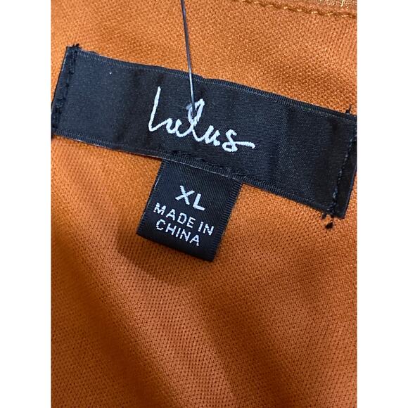 NEW Lulus Orange Silk Satin Pleated Sleeveless Midi Camisole Tank Slip Dress XL - Picture 3 of 5